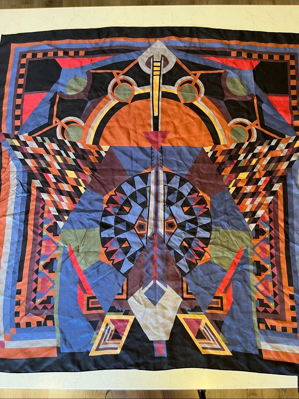 Vintage Frank Lloyd Wright Museum of Modern Art Silk Scarf 1989